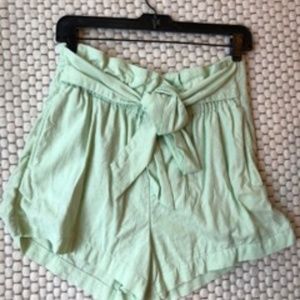 Abercrombie Tie Front Linen Shorts